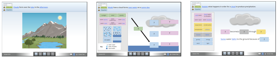 Screenshot of three tasks that are about clouds.