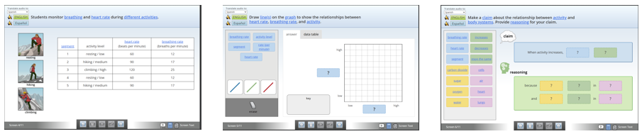 Screenshot of three tasks.